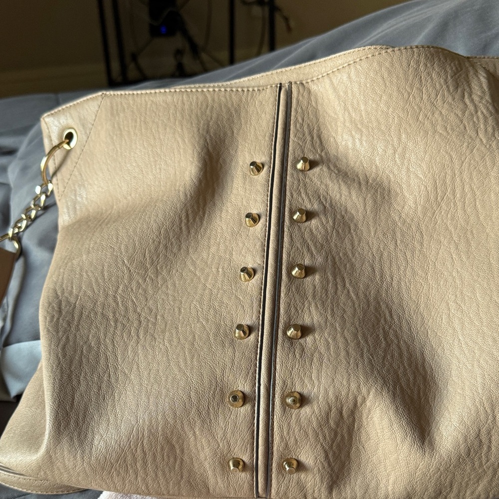 Elegant Tan Studded Women's Bag